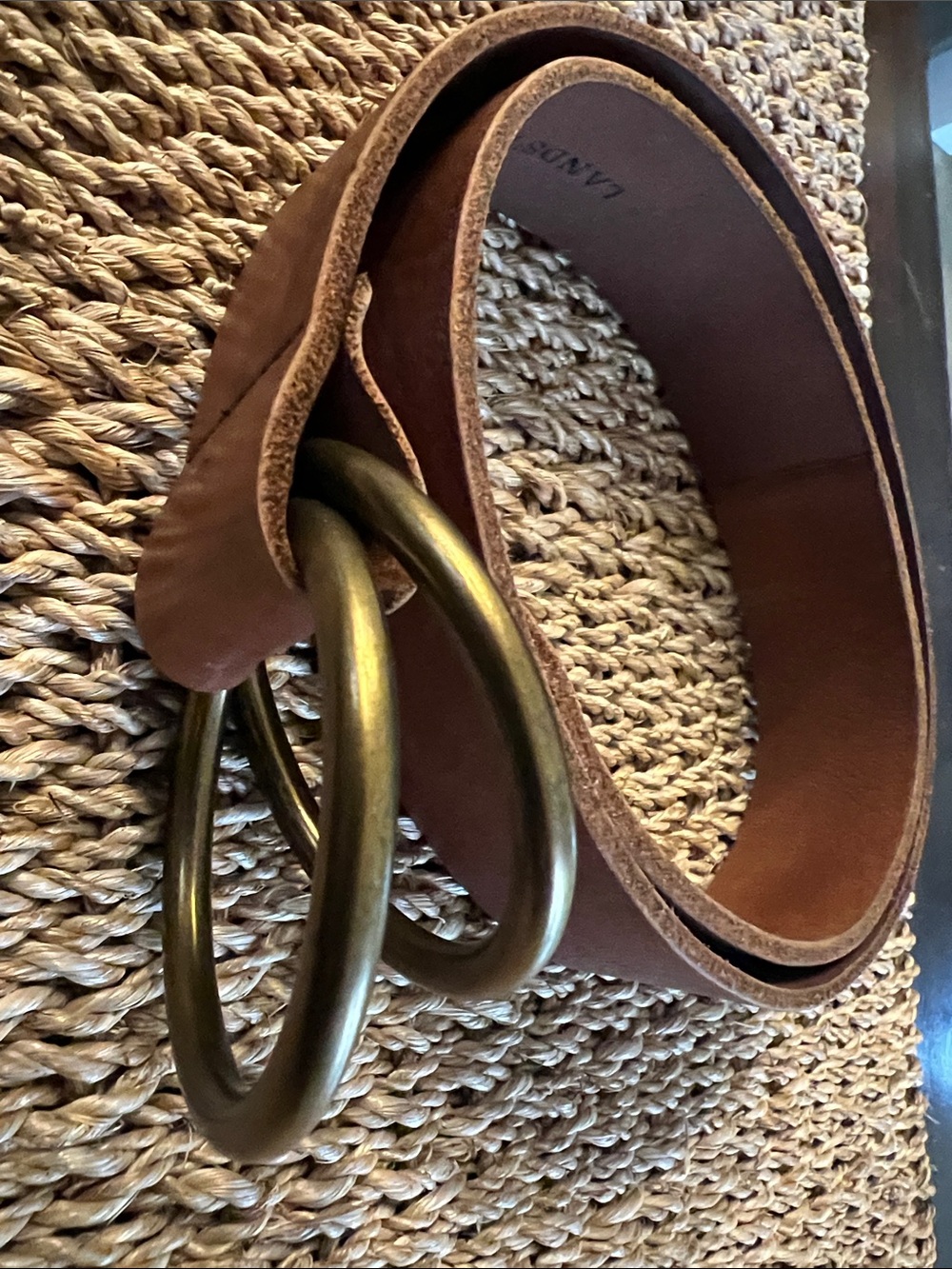 Lands’ End Vintage Leather Double O-Ring Belt – Women’s XS – Brown